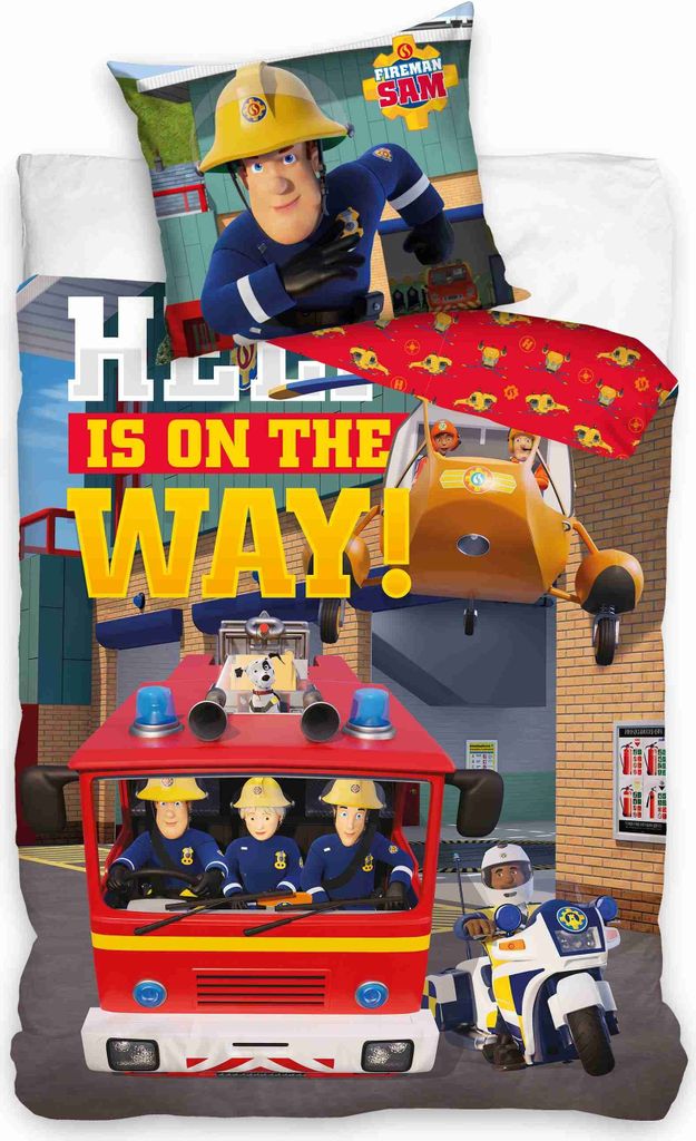 Feuerwehrmann Sam on the Way Kinderbettwäsche 100x135 cm, 40x60 cm