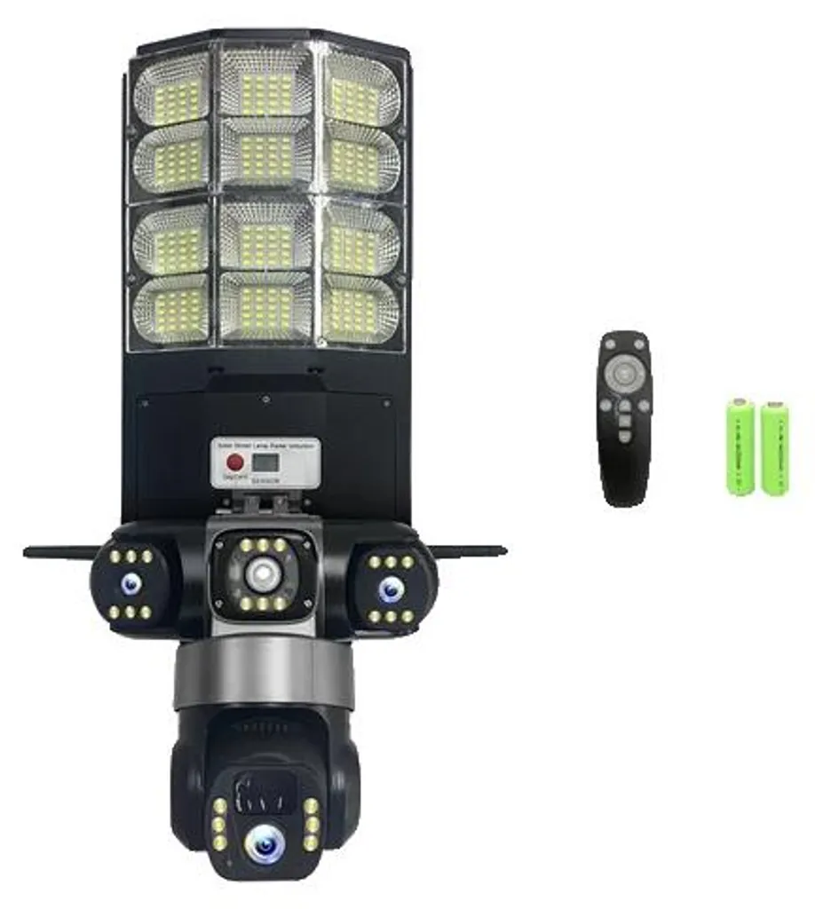 Lampadaire solaire anti-intrusion caméra 15 MP Wi-Fi avec carte 32 Go