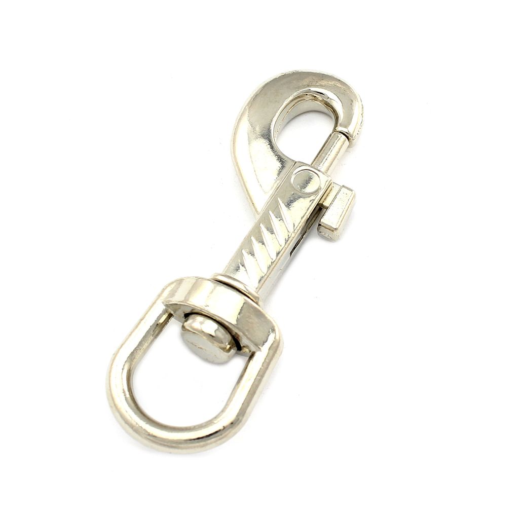 10 Karabinerhaken mit Wirbel 78 x 25mm 5/8"Zoll Haken vernickelt Karabiner