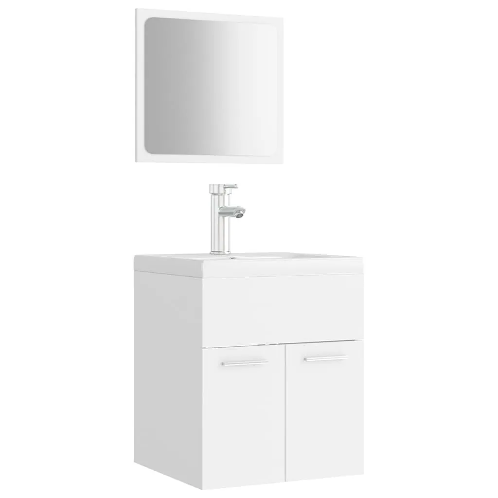vidaXL Set di mobili da bagno in legno bianco