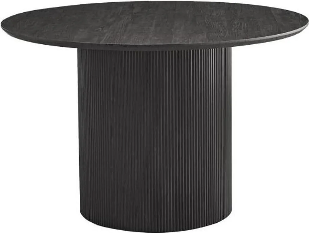 Grande table de repas ronde Lagos marron foncé 120 cm style moderne