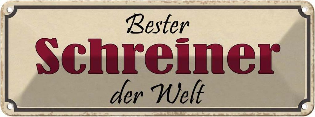 vianmo Blechschild 10x27 cm bester Schreiner der Welt Arbeit Spruch Zitat