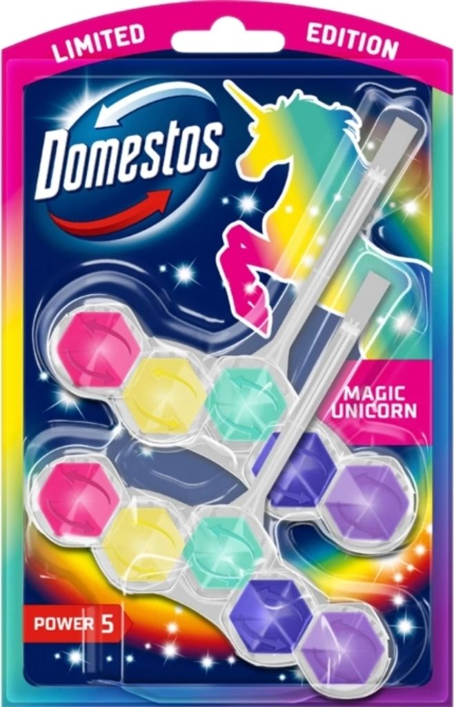 Domestos Power 5 Zawieszka do WC Unicorn, 2 x 55 g Produktbild 