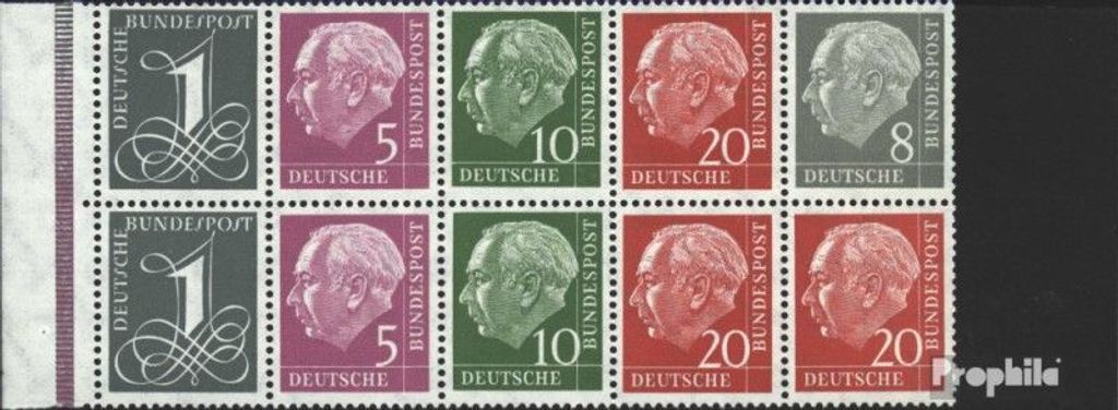Briefmarken BRD (BR.Deutschland) 1958 Mi Hbl8Y II postfrisch