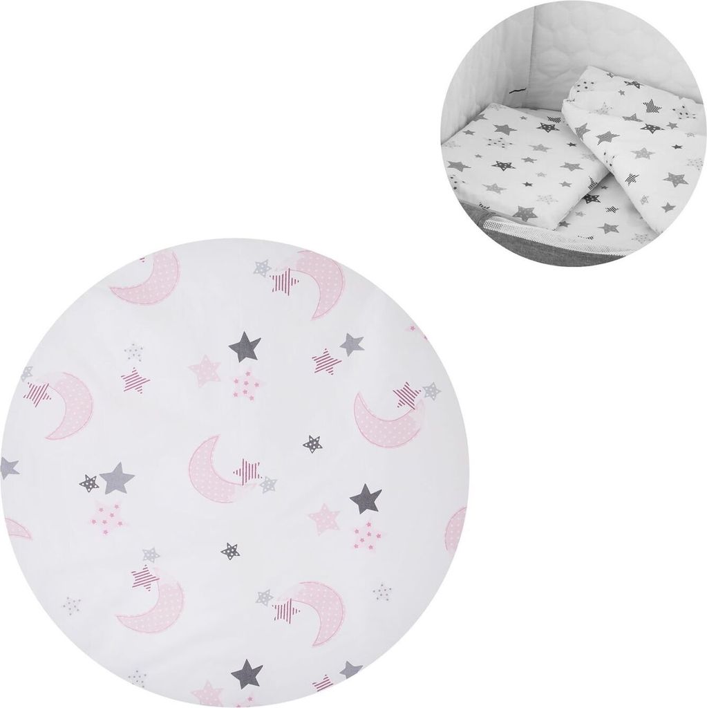 Chipolino 4-teiliges Bettwsche Set, Kissen, Kissenbezug, Steppdecke, Bettlaken wei/rosa