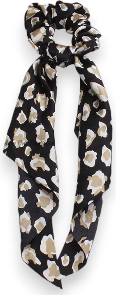 Langes Voile-Schal-Scrunchie mit Liberty-Blumen Schwarz (Variante)