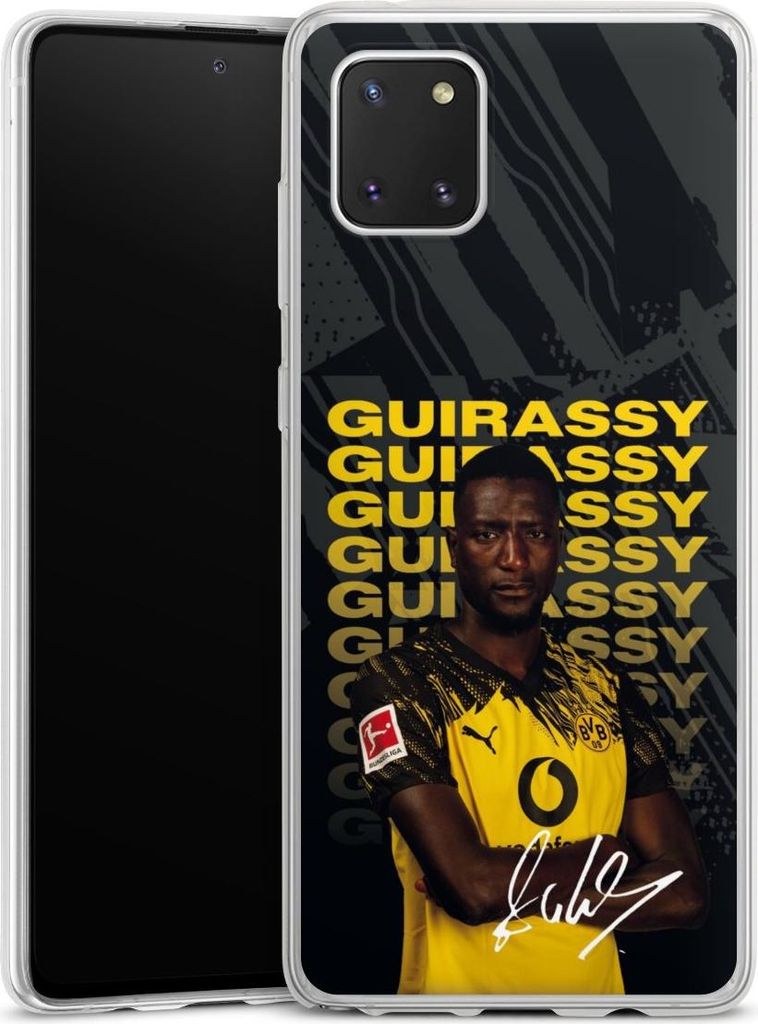 DeinDesign Slim Hülle für Samsung Galaxy Note 10 lite Silikon Case Ultra Dünn Handyhülle BVB Borussia Dortmund Serhou Guirassy