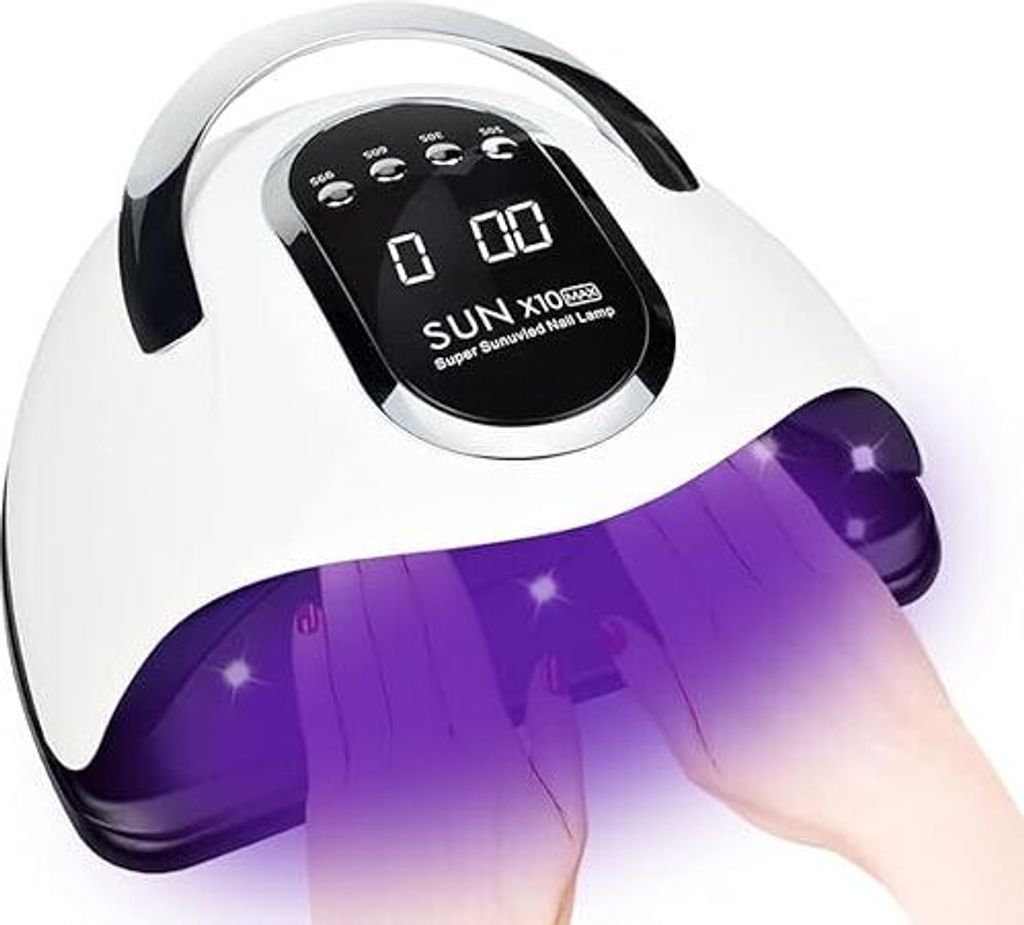 UV LED Lampe für Nägel, 280W Nageltrockner Schnelltrocknendes Nagelhärtungslicht mit 66 LEDs, Auto Sensor, 4 Timer-Einstellungen, Tragbarer Griff,