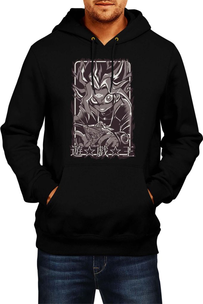 Herren Kapuzenpullover Japan Manga Anime Comics Yu Gi 027, Man L / Schwarz