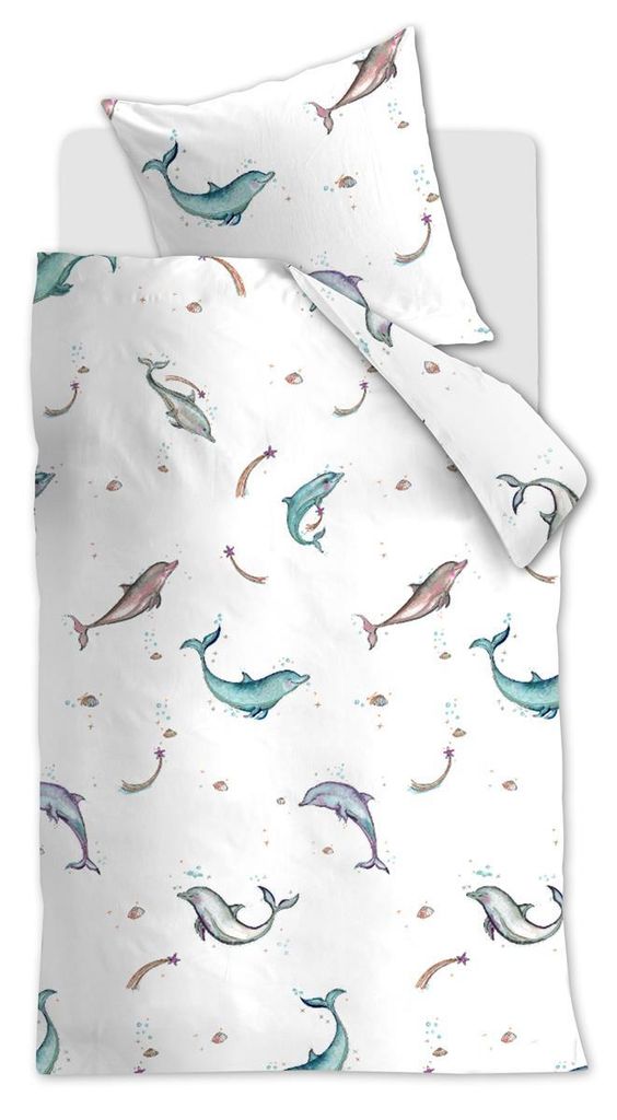 Hannekejag Renforcé-Bettwäsche-Garnitur Magical Dolphins Produktbild 