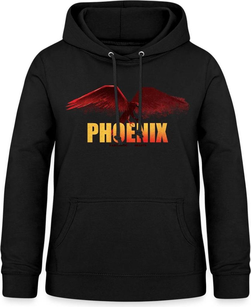 Spreadshirt Phantastische Tierwesen 3 Phoenix Damen Hoodie, XXL, Schwarz