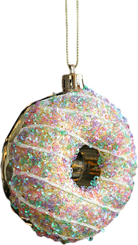 Glitzernder Weihnachtsschmuck zum Aufhängen: Engel und Weihnachtsmann – leichte Weihnachtsdekoration mit Aufhängeschlaufe für Weihnachtsbaum, ...
