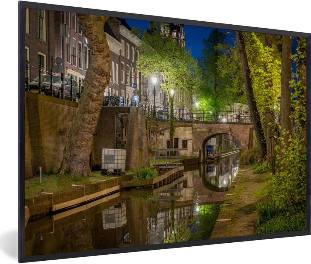 MuchoWow Gerahmtes Poster Moat - Utrecht - Pflanzen 30x20 cm - Poster mit Schwarzem Bilderrahmen Wandposter Rahmen Foto Bilder - Kunstdruck - Bil...