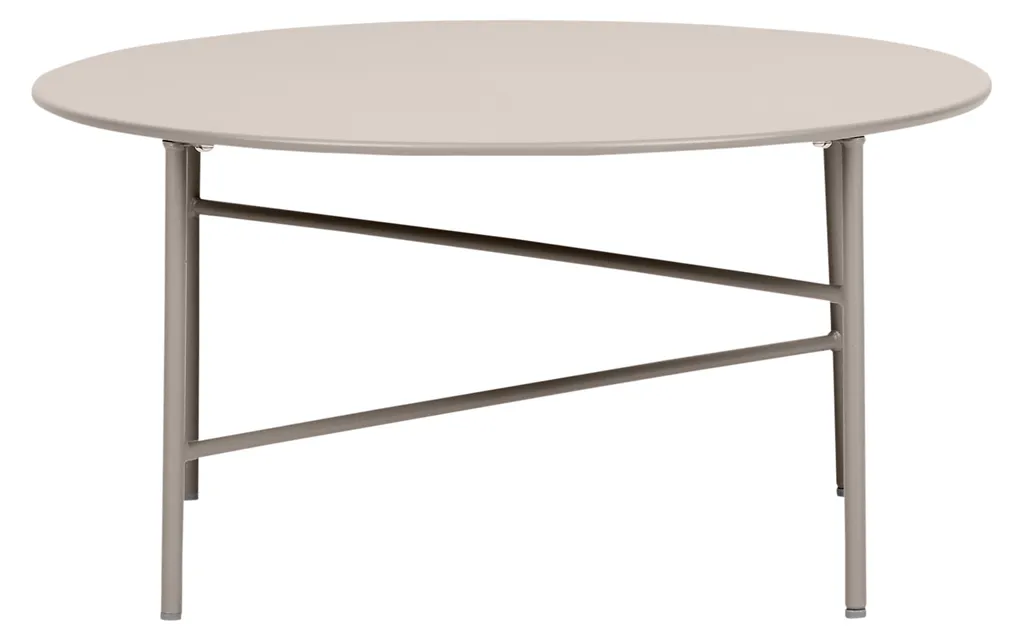 Table de jardin en acier traité gris Ø70 cm résistante aux UV