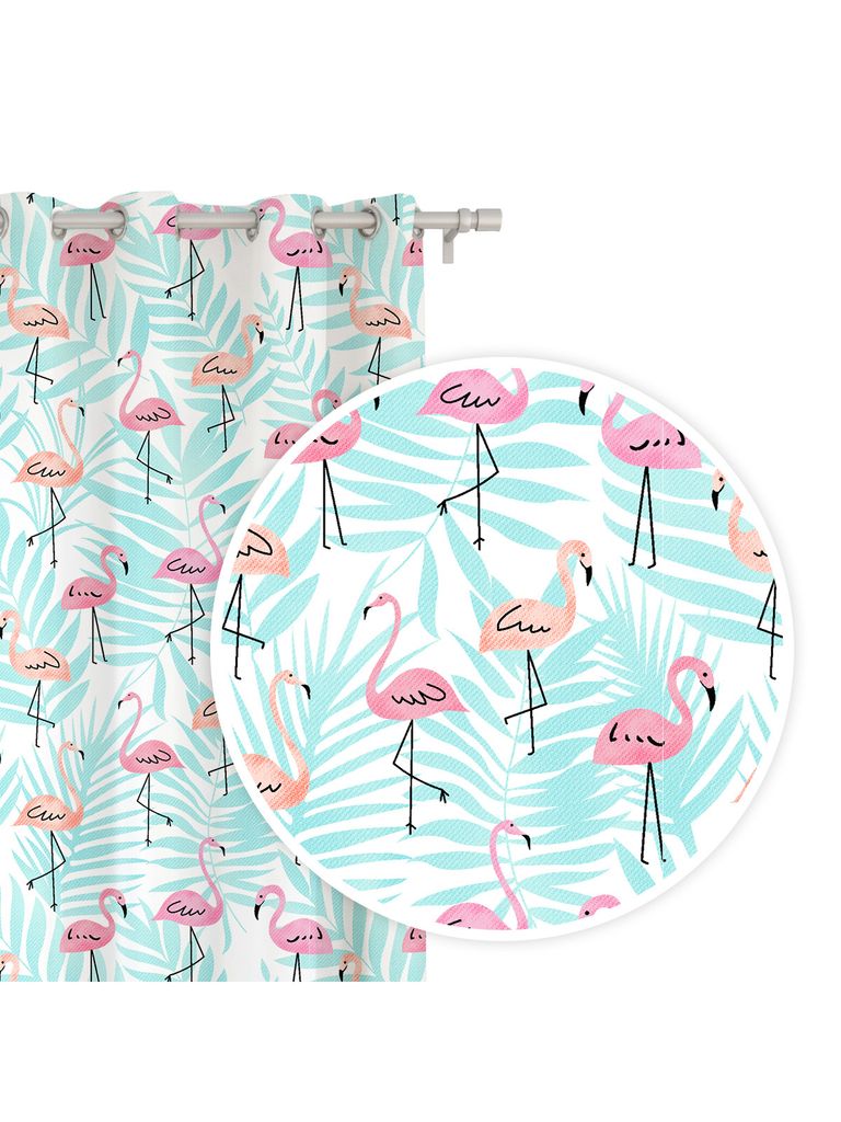 SIIN Vorhang mit Flamingos 140x250 Bambusminze 140x250