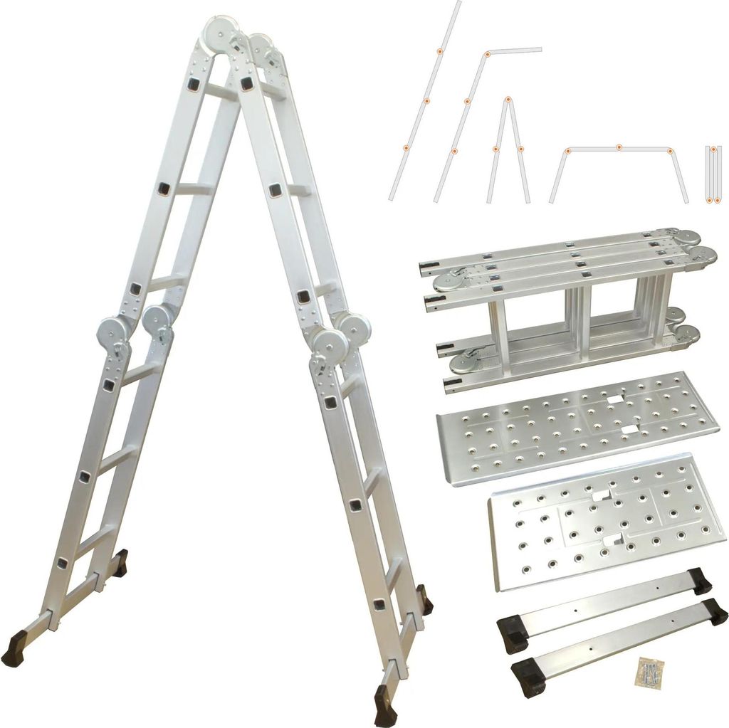 Aluminium Multifunktion Klappleiter 4-teilig, 3,5 m, bis Produktbild 