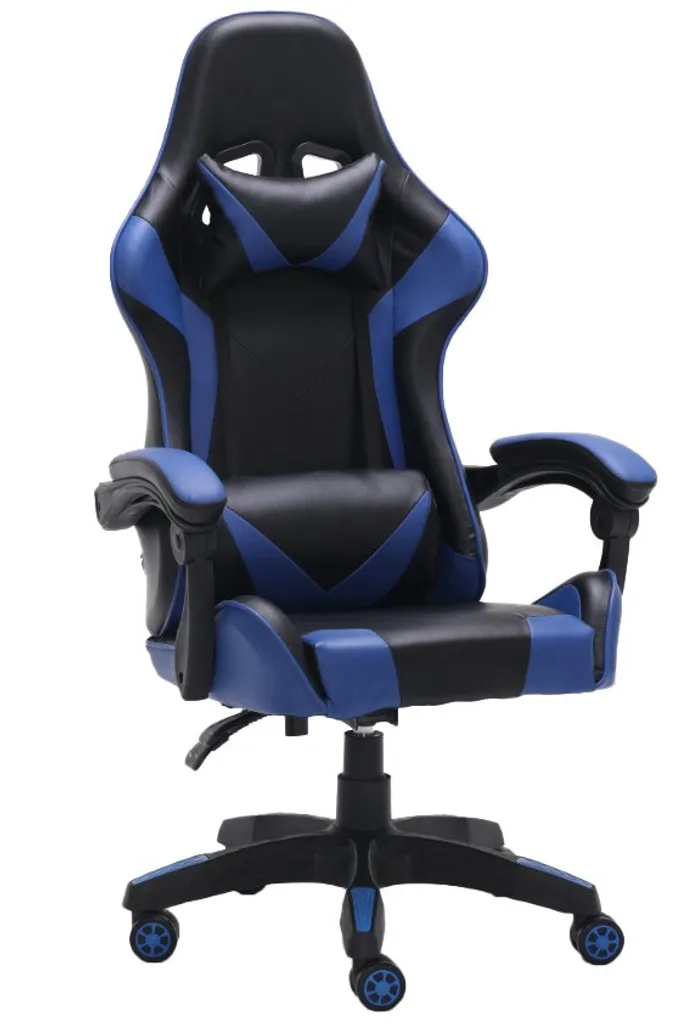 Chaise gaming LEMBIT pour setup e-sport - Confort gamer PC noir bleu