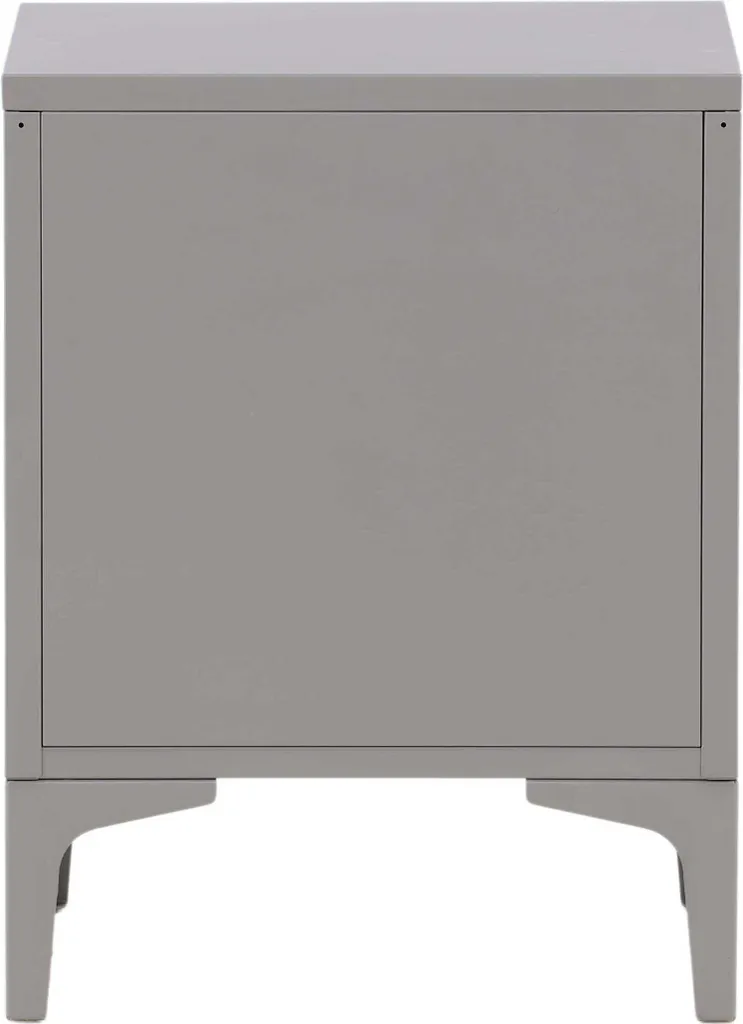 Table de nuit grise 2 tiroirs Piring en bois avec finition gris clair - 10