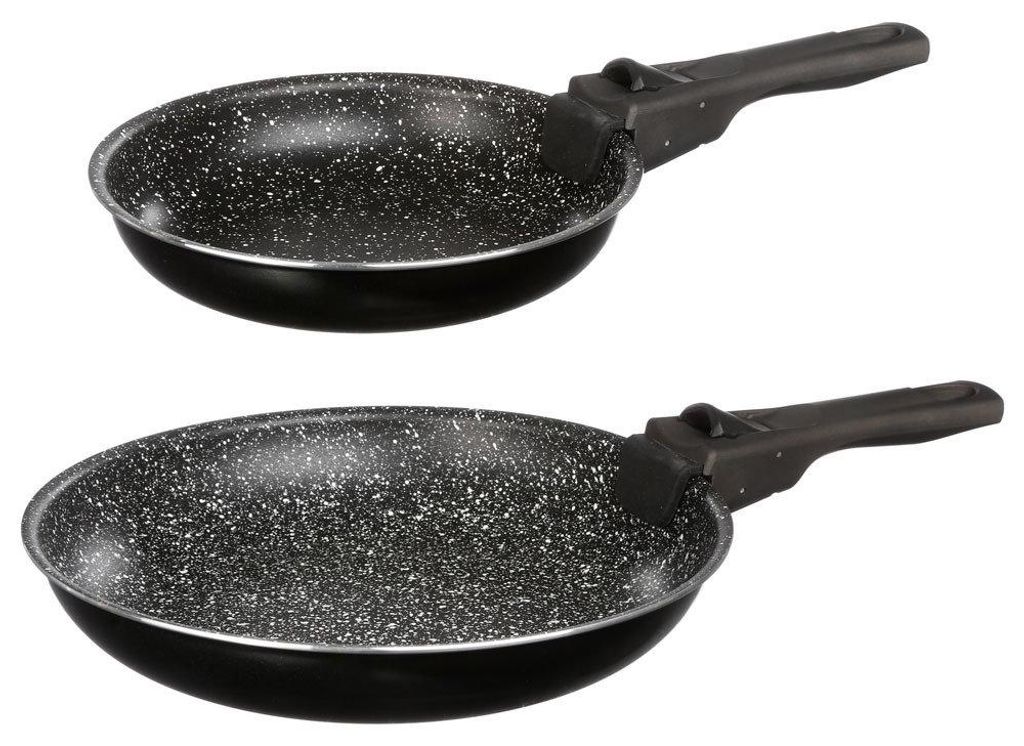 Küchenpfanne, 2er Set Brattöpfe aus Aluminium und mit Produktbild 