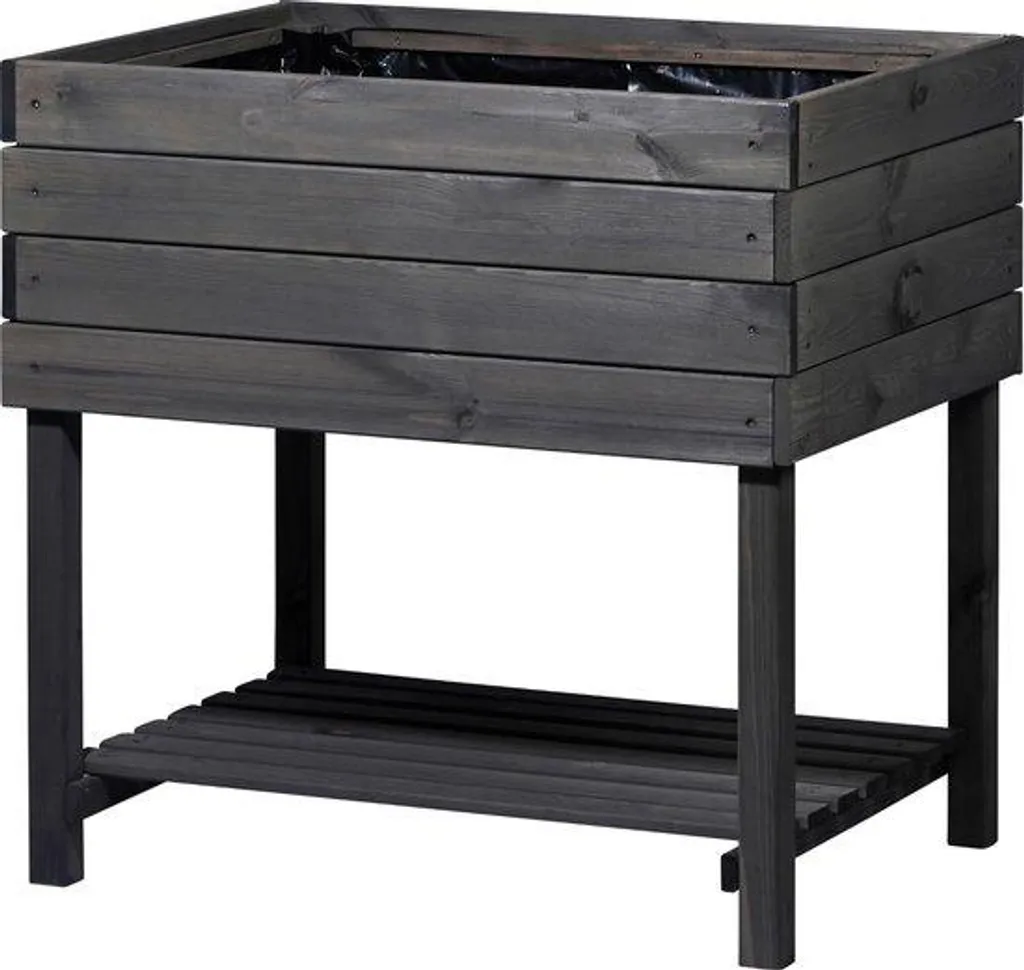 Lit surélevé avec bâche de protection en bois gris 78 x 58 x 78 cm