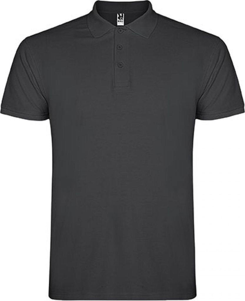 Roly PO6638 | Herren Star Poloshirt, Piqué - Farbe: Dark Lead 46 - Größe: 3XL