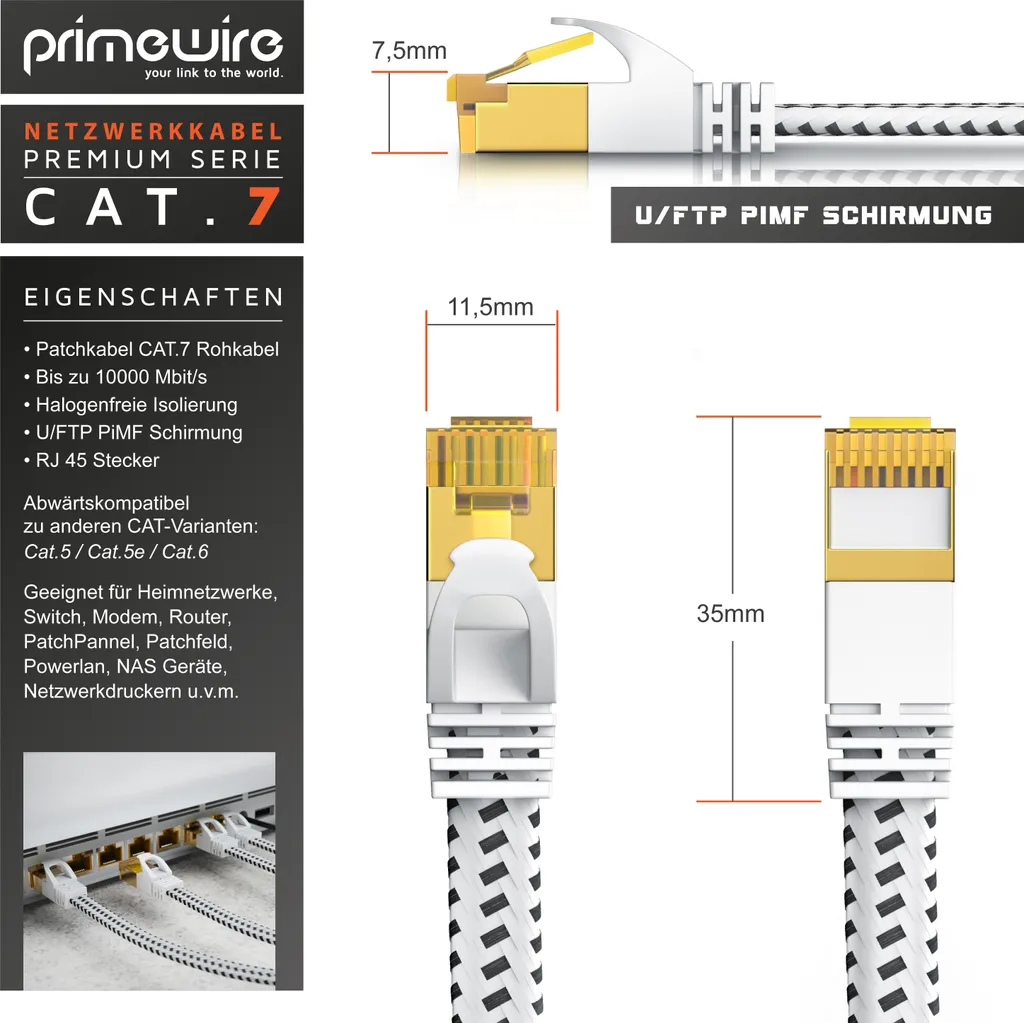 Cavo Gaming LAN Cat 7 Primewire 3m: Zero Lag e Massima Schermatura - 6