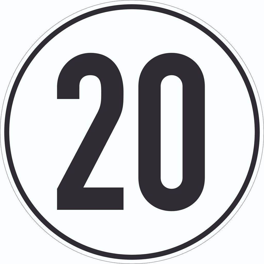 20km/h Geschwindigkeit Aufkleber Kreis Ø500mm