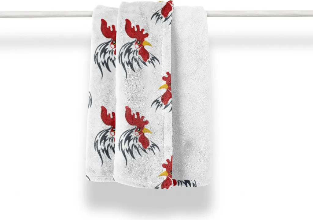 Plaid Morbido ABAKUHAUS 125x175 cm Gallina Rosso Bianco - Home Decor