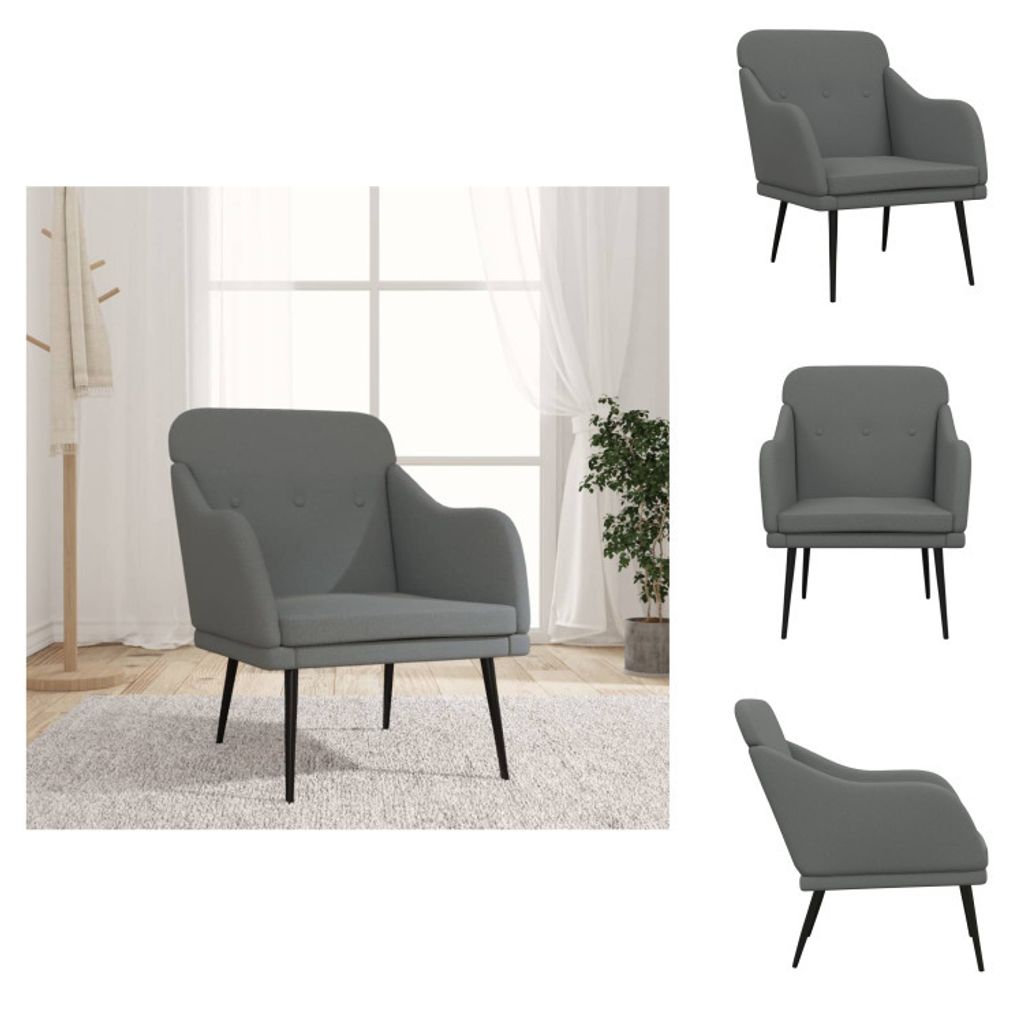 vidaXL Sessel Dunkelgrau 63x76x80 cm Stoff - Sessel