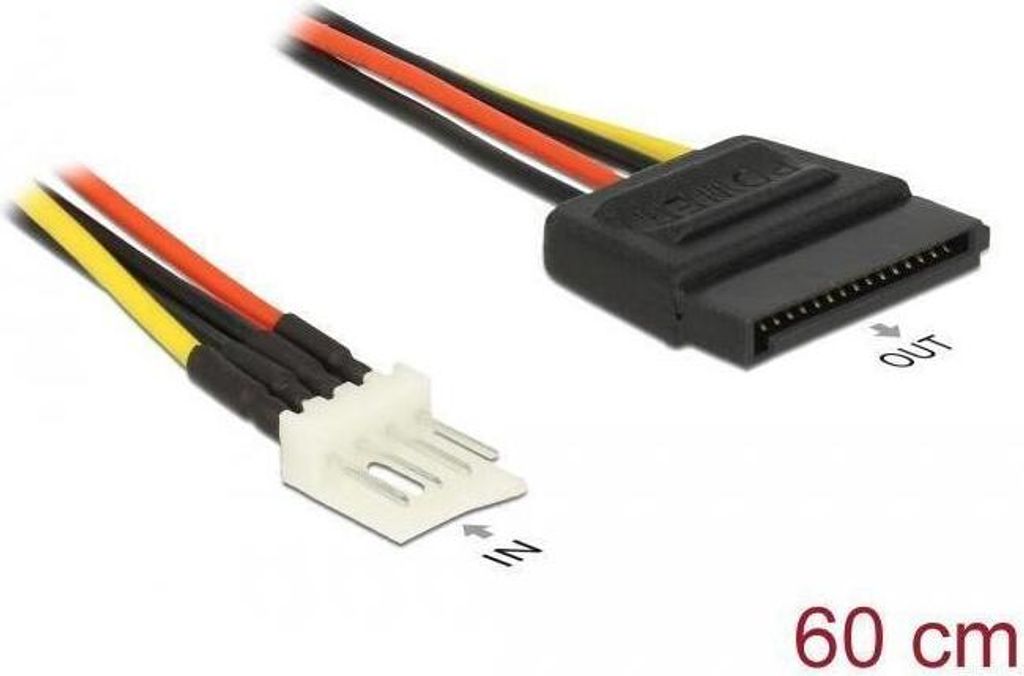 DELOCK Stromkabel SATA 15Pin -> Floppy 4Pin St/St 0.60m
