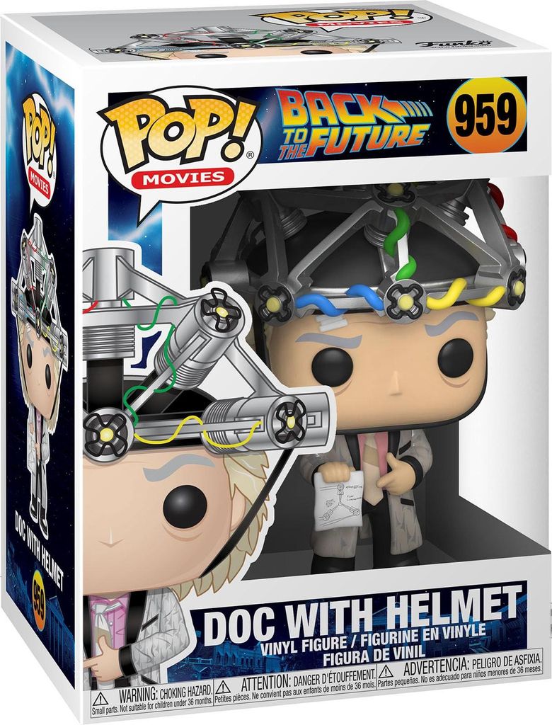 Funko Pop! Movie: Back to The Future-Doc mit Helmet - Dr. Emmett Brown - Vinyl-Sammelfigur - Geschenkidee - Offizielle Handelswaren - Spielzeug Fü...