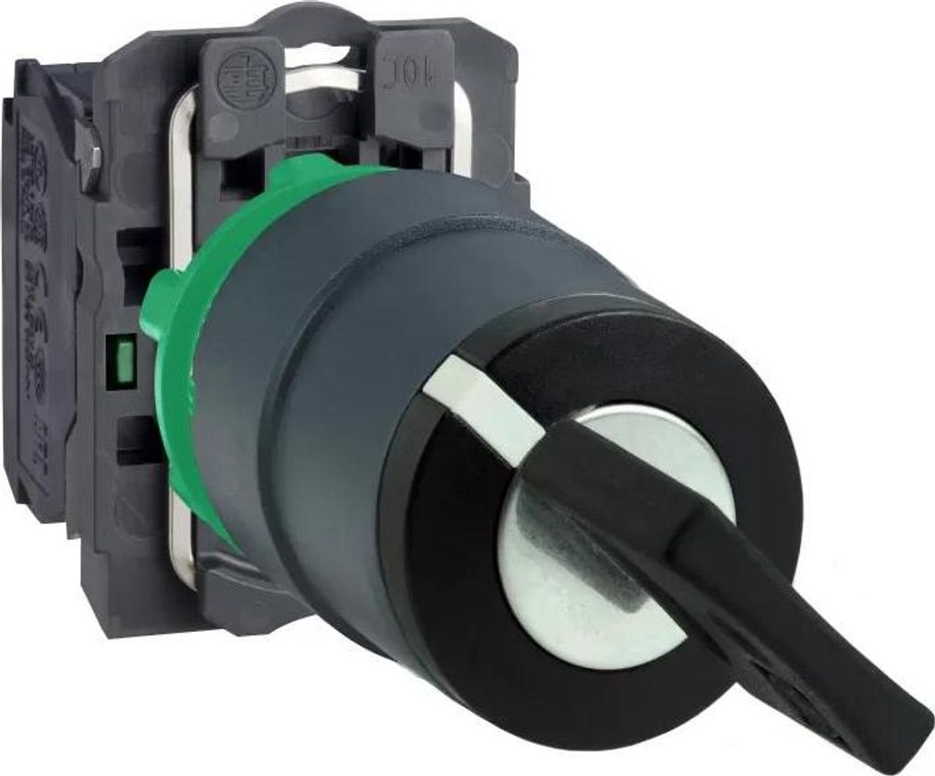 Schneider Electric Wahlschalter, Harmony XB5, Kunststoff, schwarz, 2 Stellungen, 22mm, tastend, 1S XB5AD41