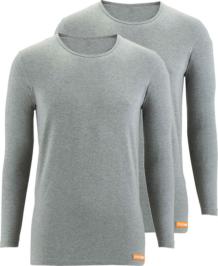 Bruno Banani 2er Pack WARM UP Unterhemd / Shirt Langarm Longshirt für jeden Anlass, Angenehmer Tragekomfort, Mit klassischem Rundhalsausschnitt