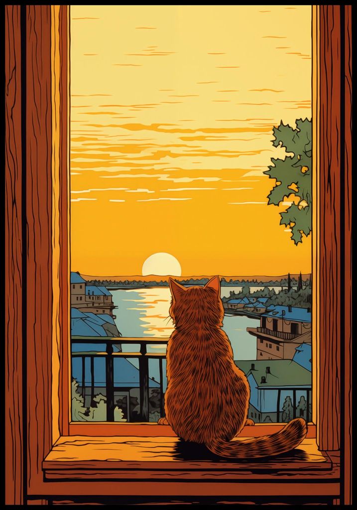 Plakat 68x98cm Westen durch Katzenaugen