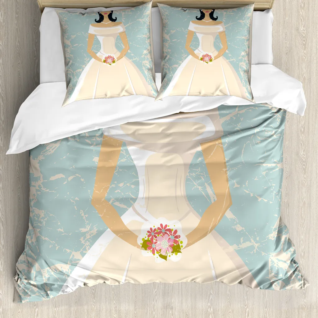 Set Copripiumino Matrimoniale ABAKUHAUS Grunge Sposa | Antiacaro e Morbido