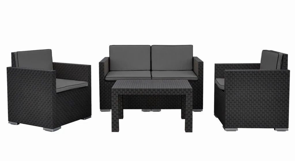Aménagement terrasse MALIBU salon de jardin 4 places et table basse robuste