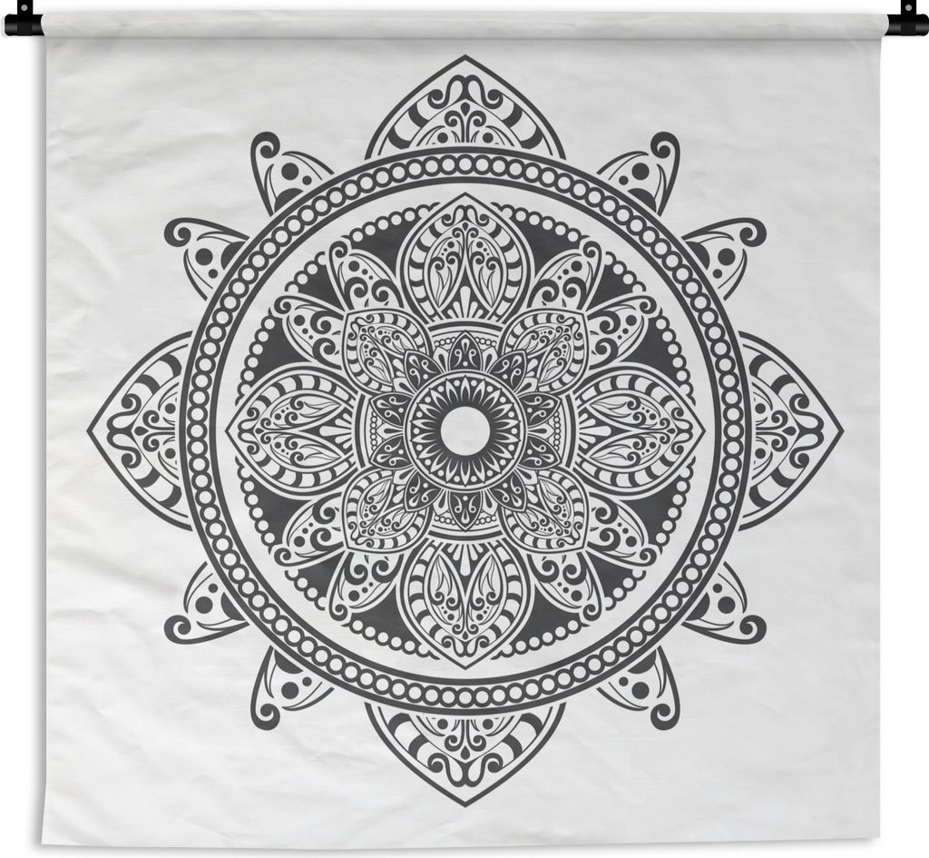MuchoWow Wandteppich Wandbehang Mandala Blumenmuster 150x150 cm Tapisserie Dekoration Wandtuch - Wohnaccessoires - Modernes