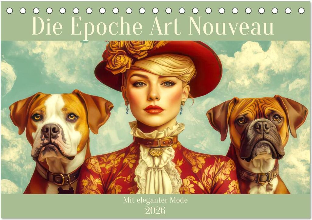 Die Epoche Art Nouveau - Mit eleganter Mode (Tischkalender 2026 DIN A5 quer), CALVENDO Monatskalender