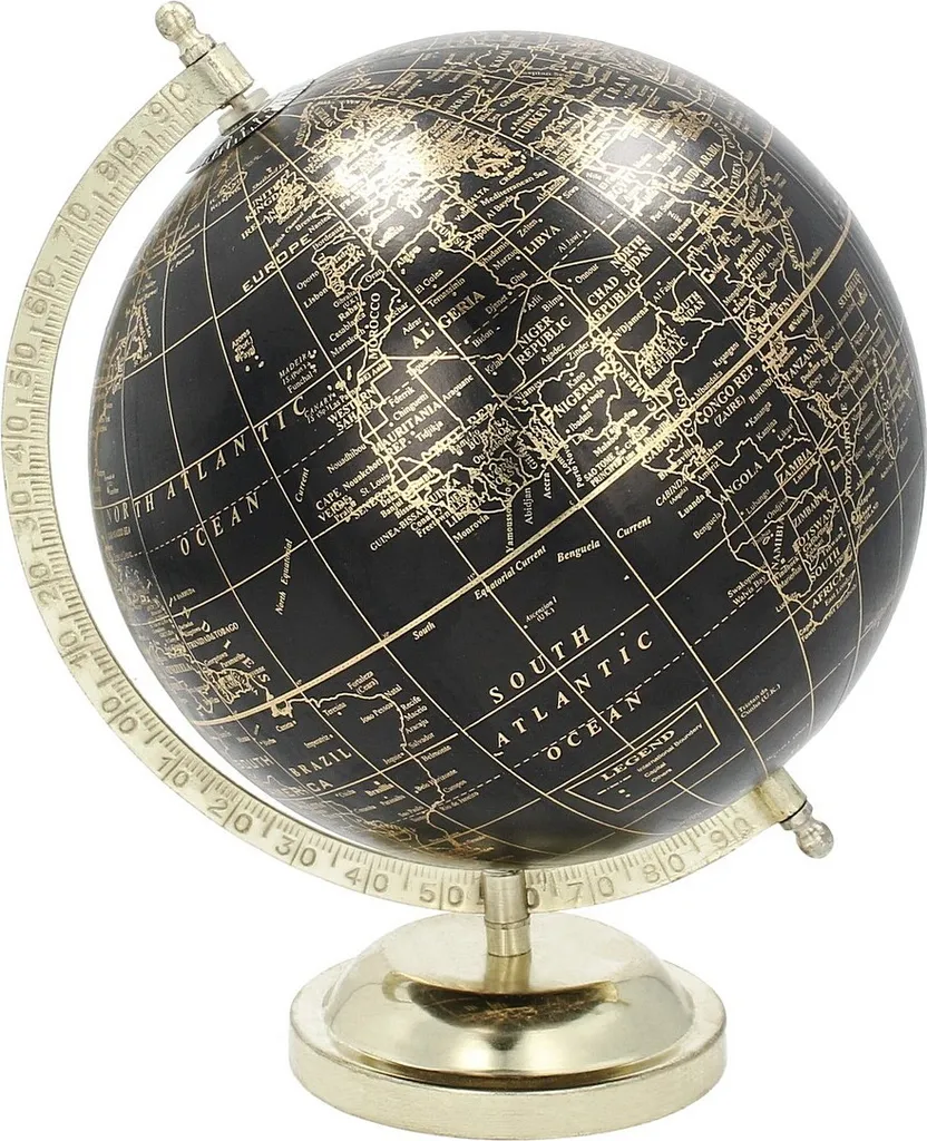 Globe terrestre décoratif avec socle doré Ø 20 cm - Modèle Elegance Gold - 7