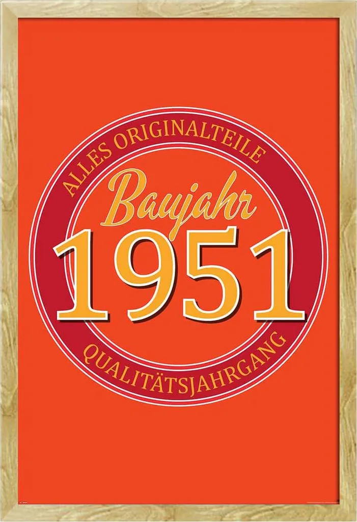 Poster Compleanno 1951 con Cornice Shinsuke Faggio - Regalo Originale