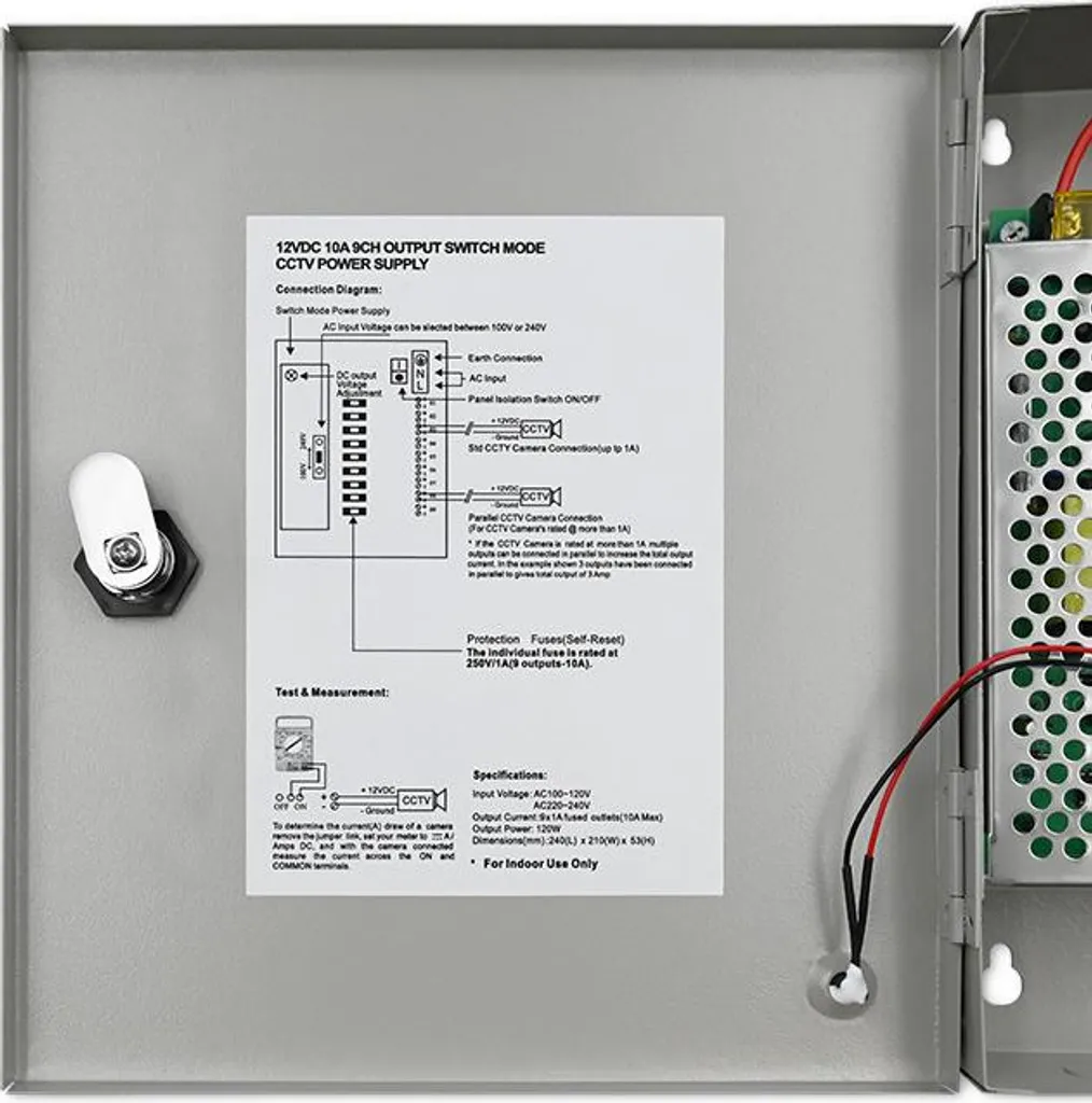 Alimentatore switching Qoltec 12VDC | 9 canali - 5