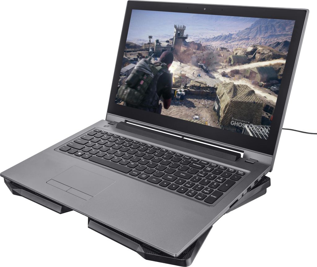 Trust Gaming GXT 278 Yozu Laptop-Kühler, Ständer für 17,3 Zoll Gaming-Laptops, Rotlicht, USB-Stromkabel, Kühlpad mit 3 Positionen, Höhenverste...