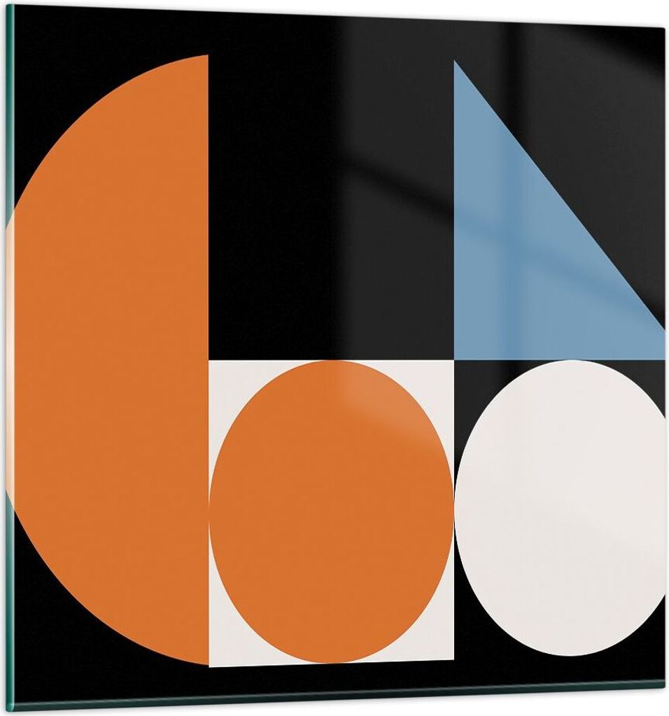 Bilder auf glas - Einteilig - Stück Geometrisch Räder - 50x50cm - Glasbilder - Wandbilder - Bilder - zum Aufhängen bereit - Wanddekoration aus G...