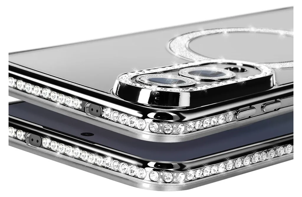 Cover MagSafe Samsung S25 Edge Avizar Strass Neri - Protezione Glam - 3