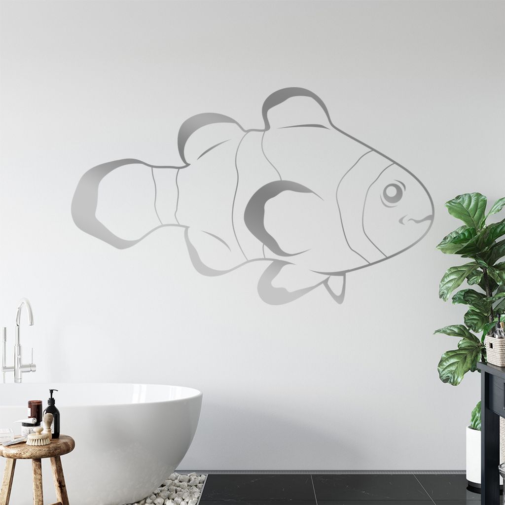 KIWISTAR Anemonenfisch - Clownfisch Wandtattoo in 6 Größen - Wandaufkleber Wall Sticker - Dekoration, Küche, Wohnzimmer, Schlafzimmer, Badezimmer