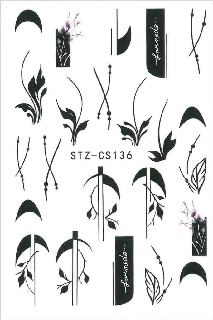 Nagelsticker dünn selbstklebend Pflanzen STZ-CS136
