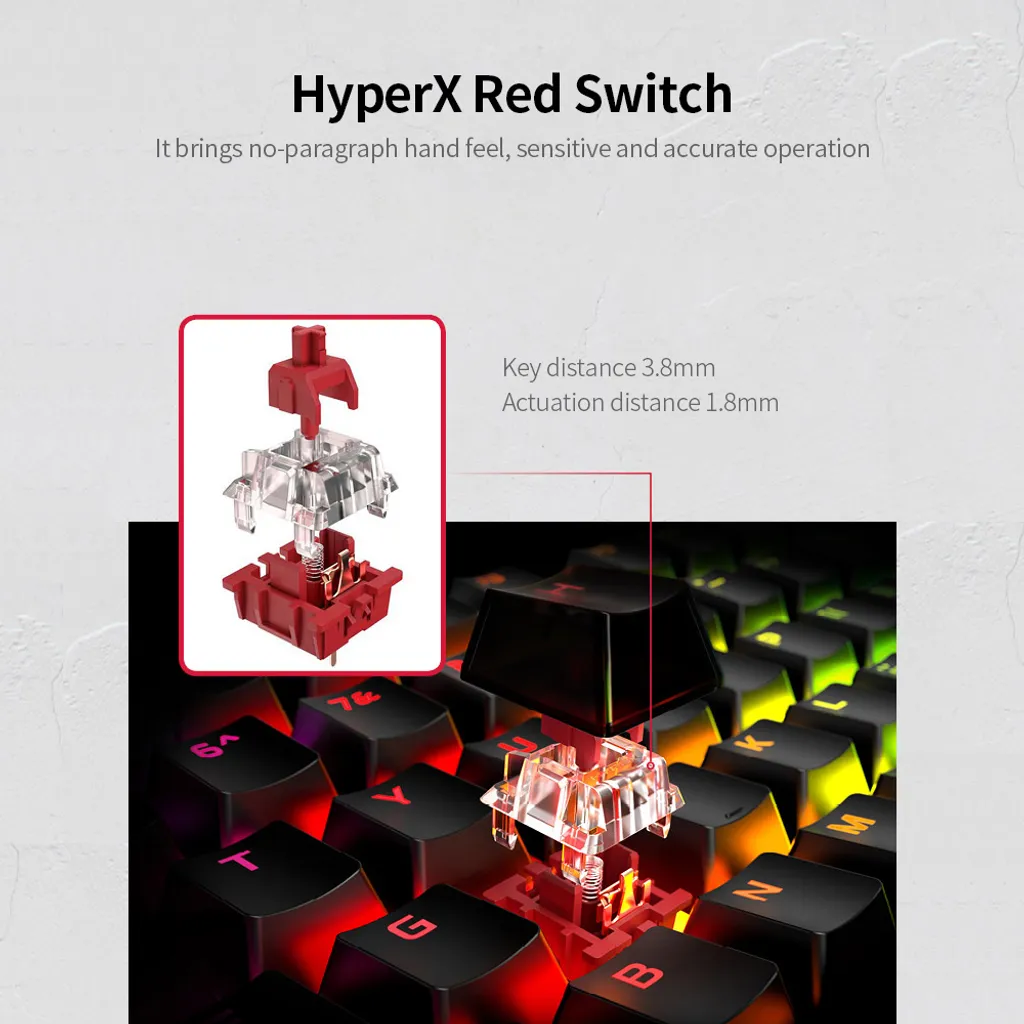 Clavier Gaming Compétition HyperX Alloy Origins Core TKL RGB Rapide - 9