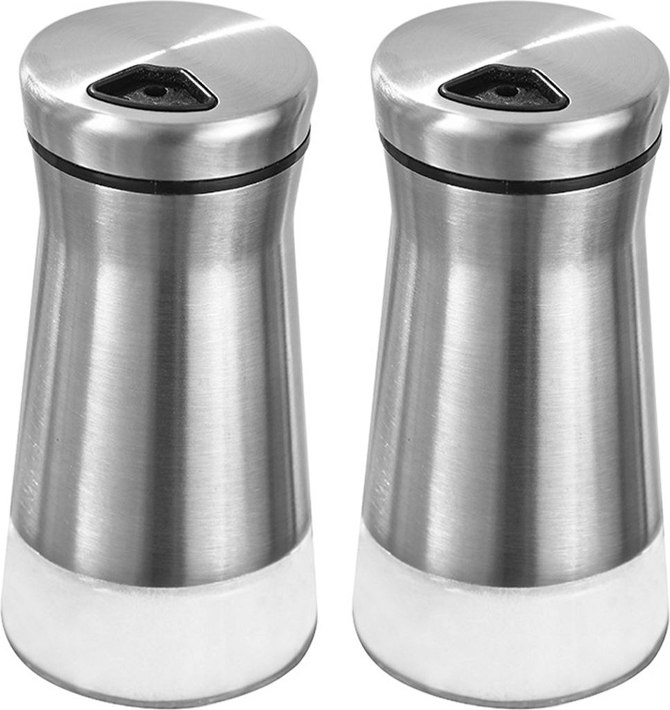 2-teiliges Salz- und Pfefferstreuer-Set mit verstellbaren Ausgießlöchern, Gewürzflasche aus Glas und Edelstahl, Gewürzspender, leicht nachfüll...