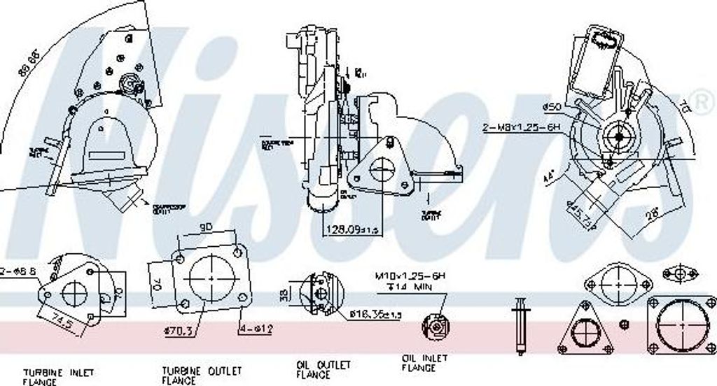 NISSENS 93128 Turbolader OE 1372801 kompatibel mit Transit, Defender