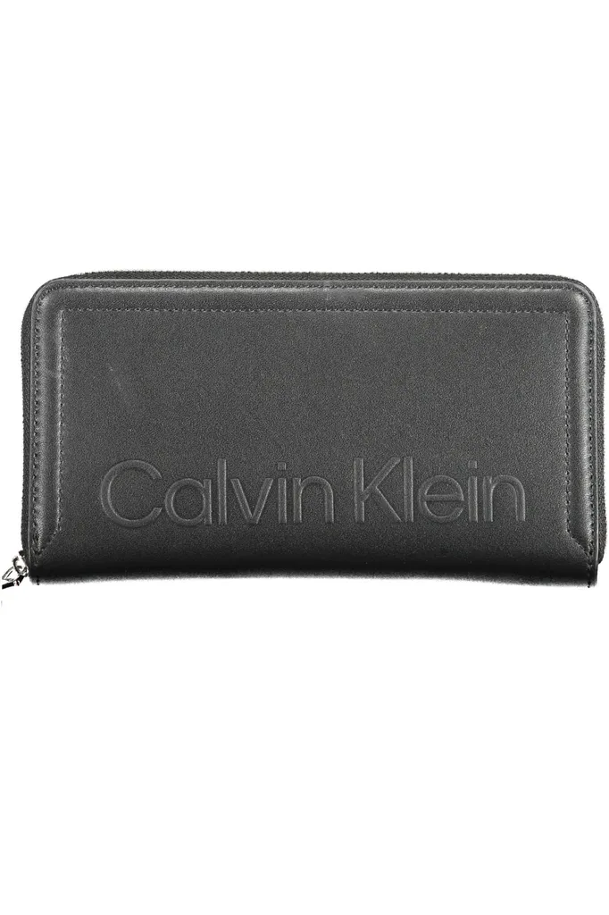 Compagnon Tout-en-un Calvin Klein Minimal Hardware en Simili Cuir Noir